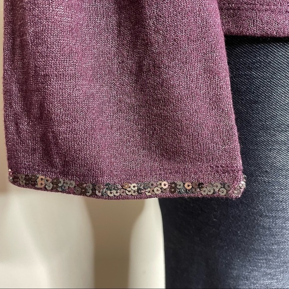 Kyra purple sequin sheer long sleeve top small - Picture 5 of 7